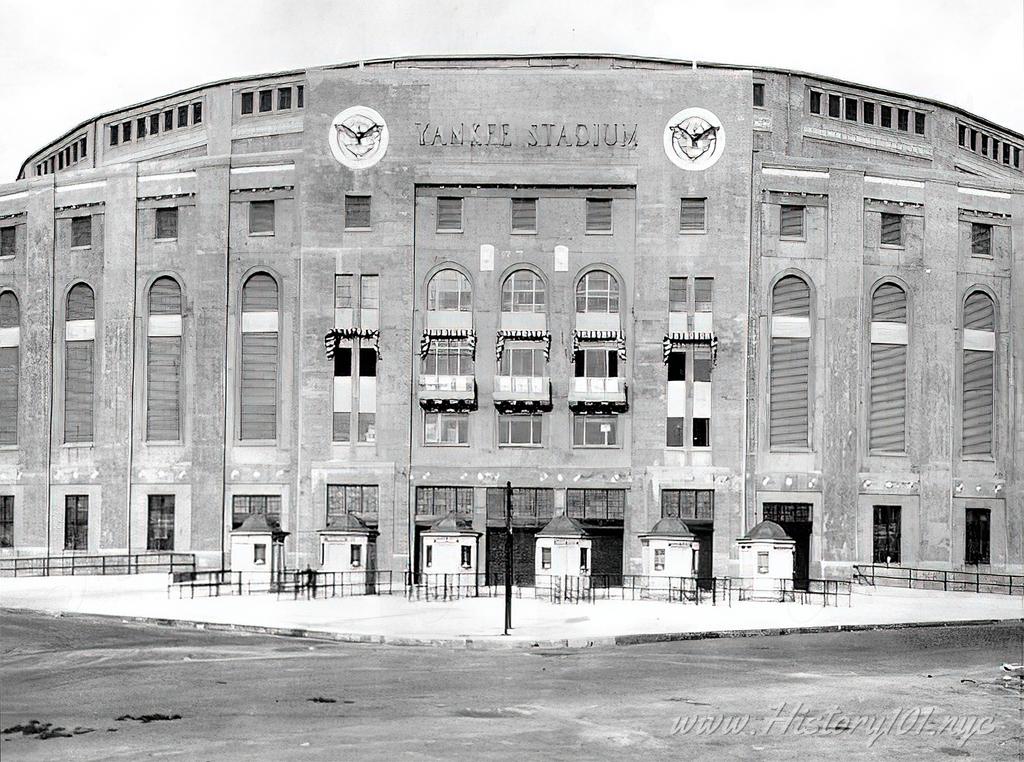 Historical photograph of the original Yankee Stadium entrance
